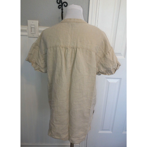 ELLEN TRACEY SHIRT 1/4 BRAID PULLOVER LINEN CREAM SOLID WOMEN S SIZE XL - Picture 3 of 11